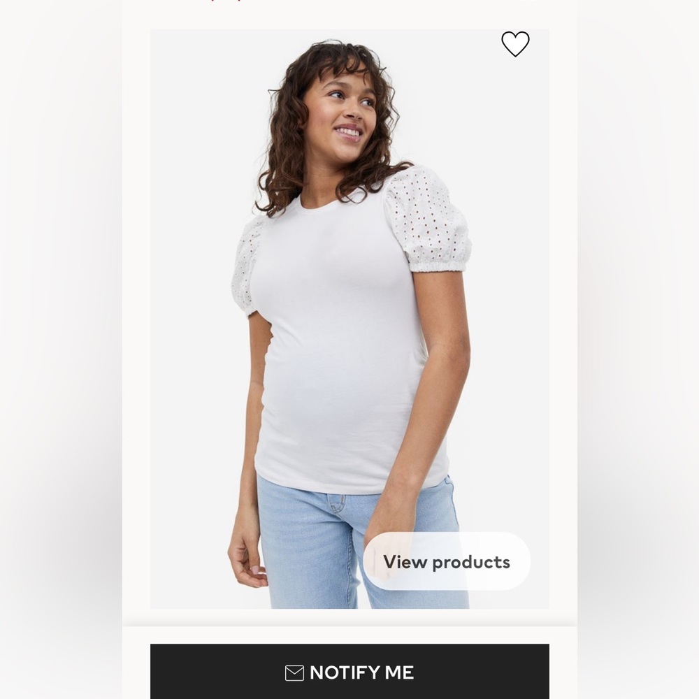 H&M Mama white shirt with eyelet sleeves (maternity)